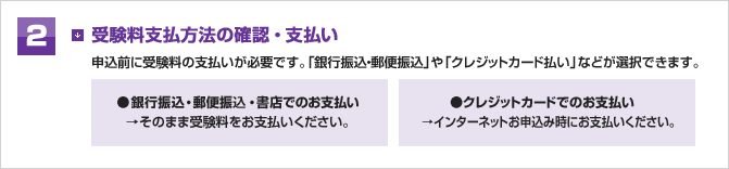 受験料支払方法の確認・支払い