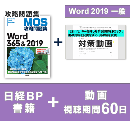 日経BP MOS Word 2019対策テキスト＋MOS運営会社オデッセイ制作学習動画